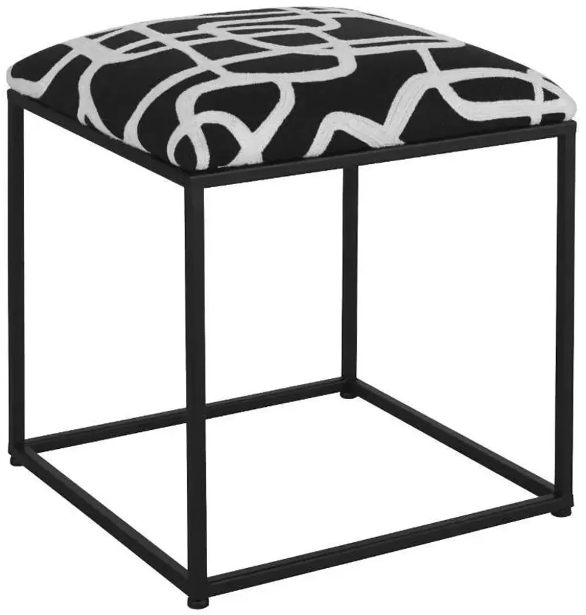 Uttermost Twists & Turns Black/White Accent Stool