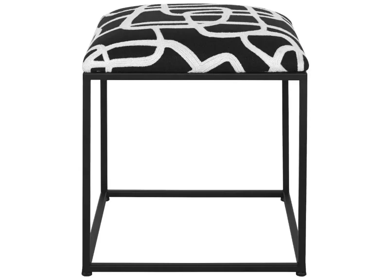 Uttermost Twists & Turns Black/White Accent Stool