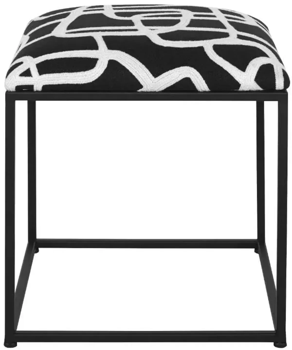 Uttermost Twists & Turns Black/White Accent Stool