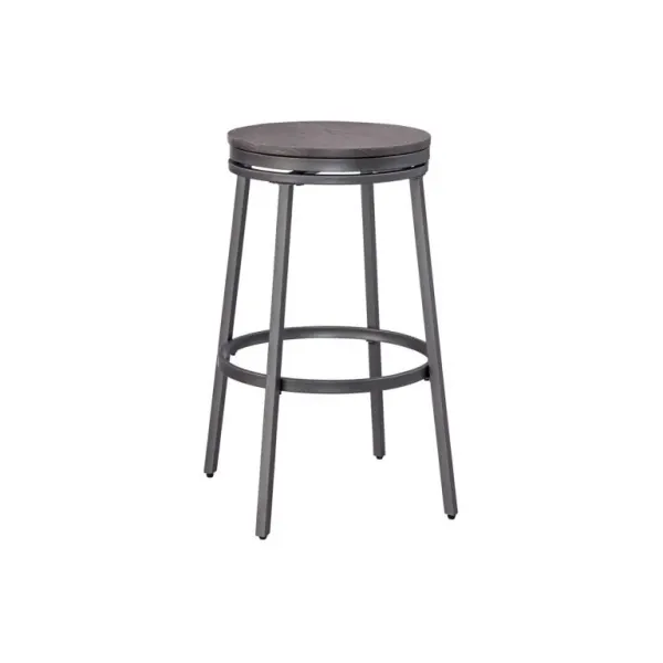 FILMORE 42 INCH HIGH SLATE GREY WITH GREY OAK PUB TABLE WITH 2 STOCKTON BACKLESS BAR STOOLS