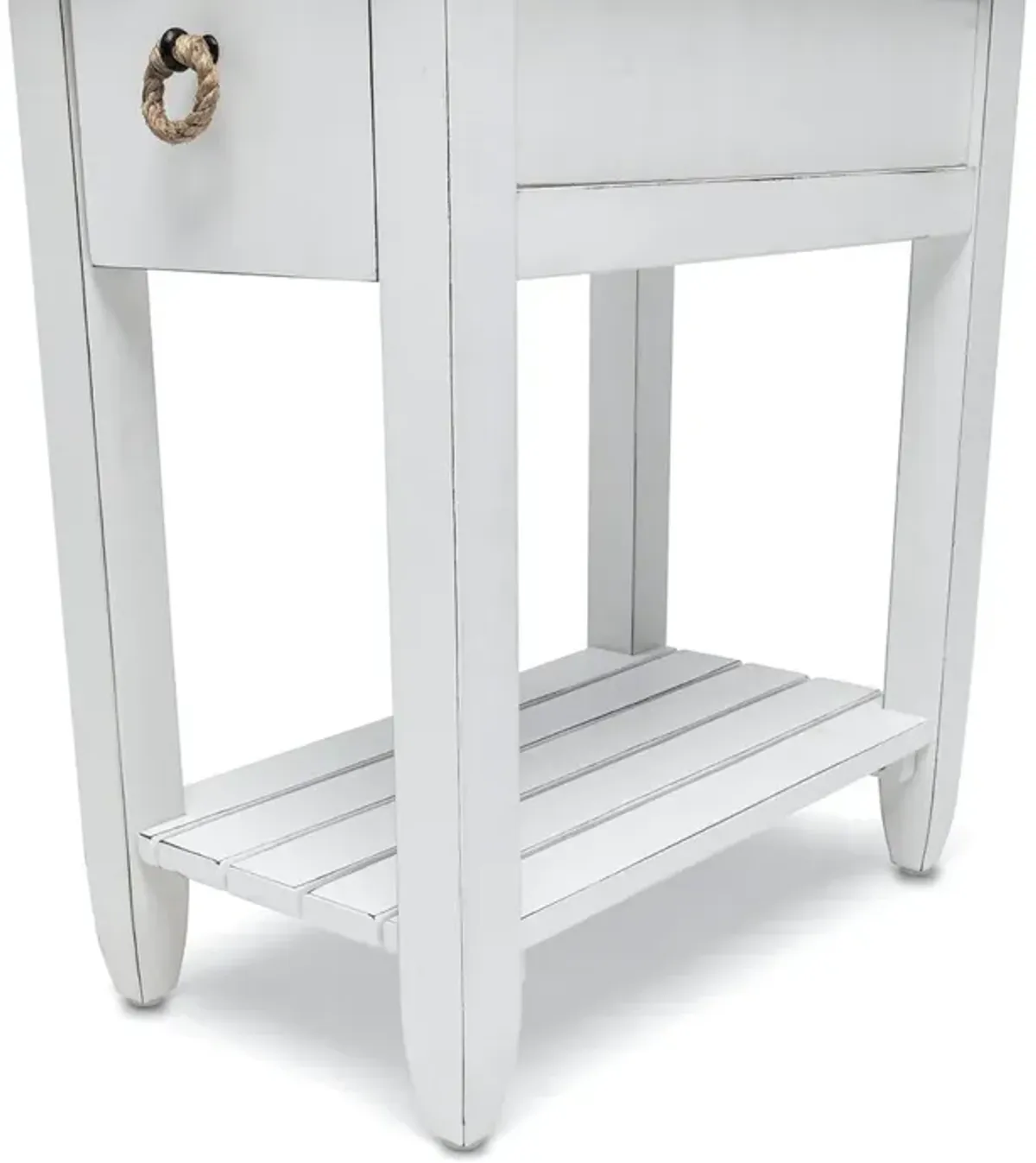 Seawinds Picket Fence Chairside Table Grey/Blanc Finish