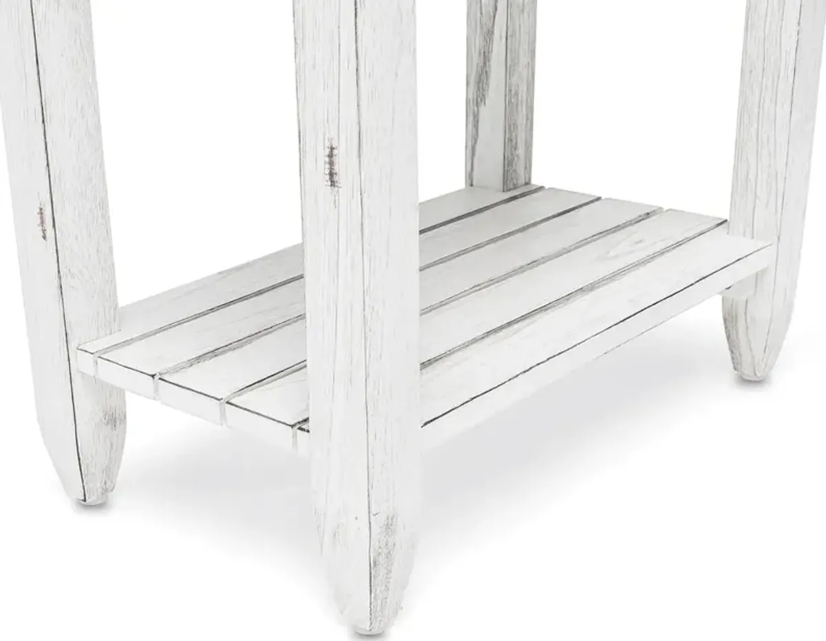 Seawinds Picket Fence Chairside Table Grey/Blanc Finish