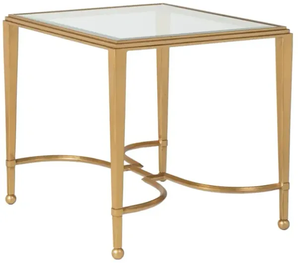 Artistica Home by Lexington Metal Designs Sangiovese 24 Inch Rectangular Metal End Table Gold Leaf