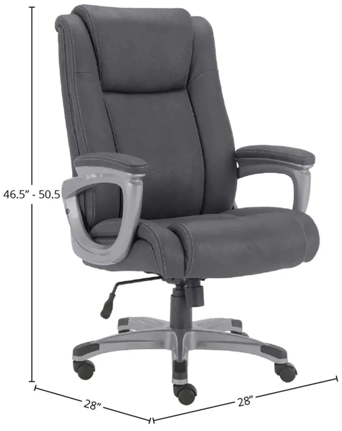 Parker House Fabric Heavy Duty Charcoal Home Office Desk Chair