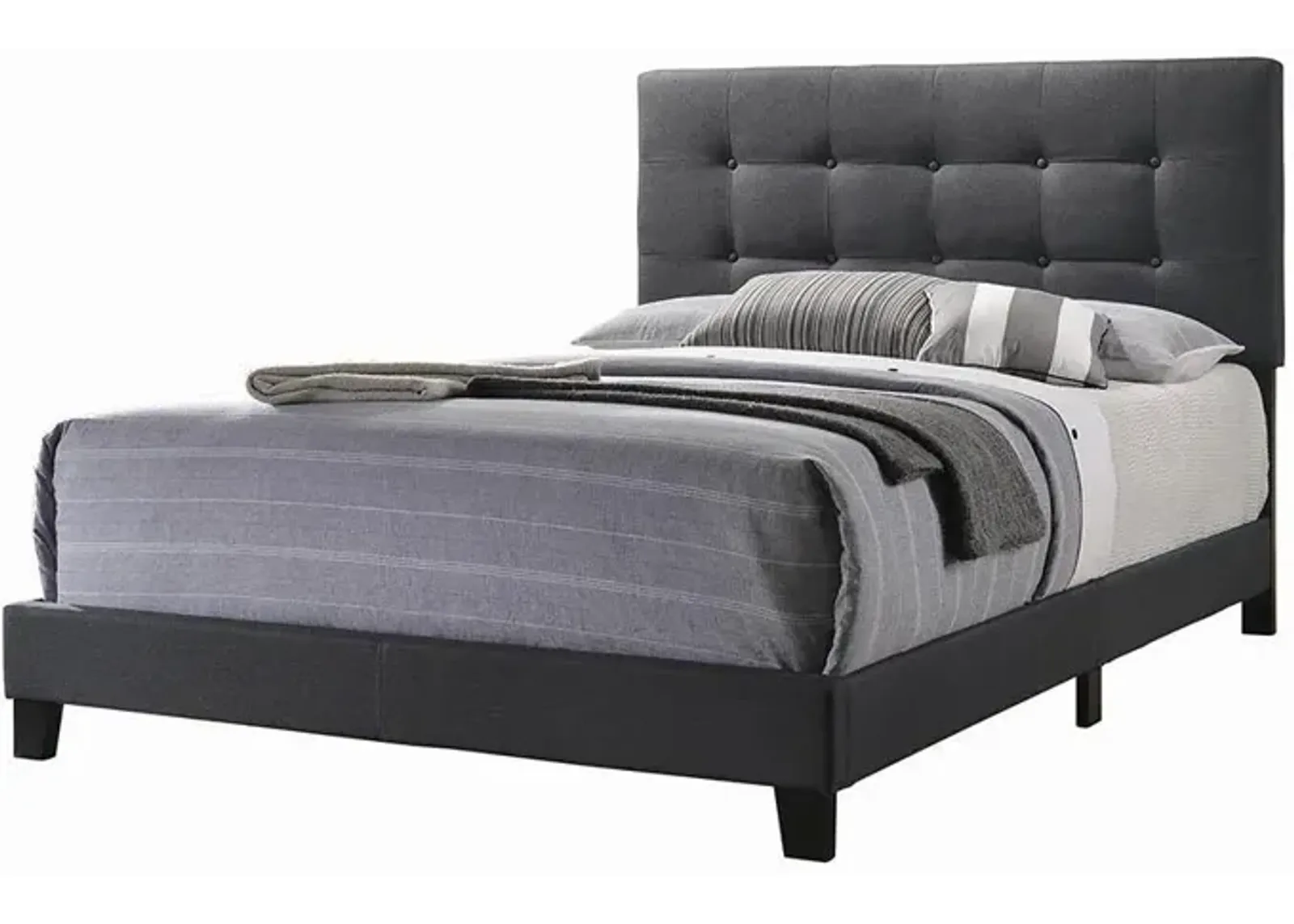 Coaster Mapes Upholstered King Panel Bed Charcoal