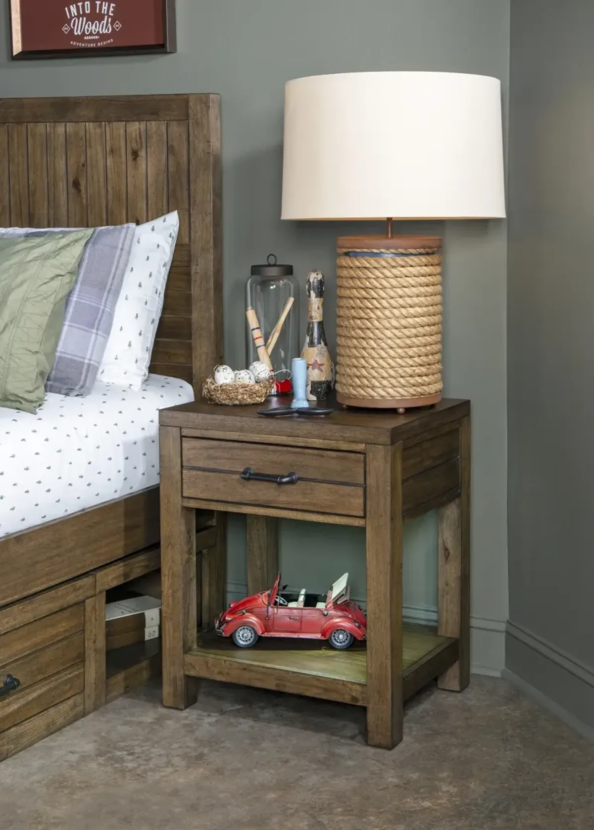 Legacy Classic Summer Camp Brown Open Nightstand Brown Finish