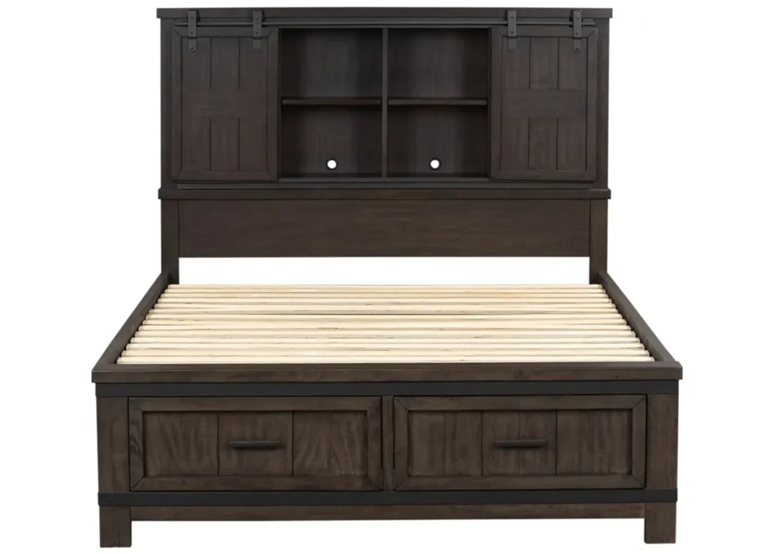 Liberty Furniture Complete King Bedroom Set Bookcase Bed, Dresser & Mirror Thornwood Hills