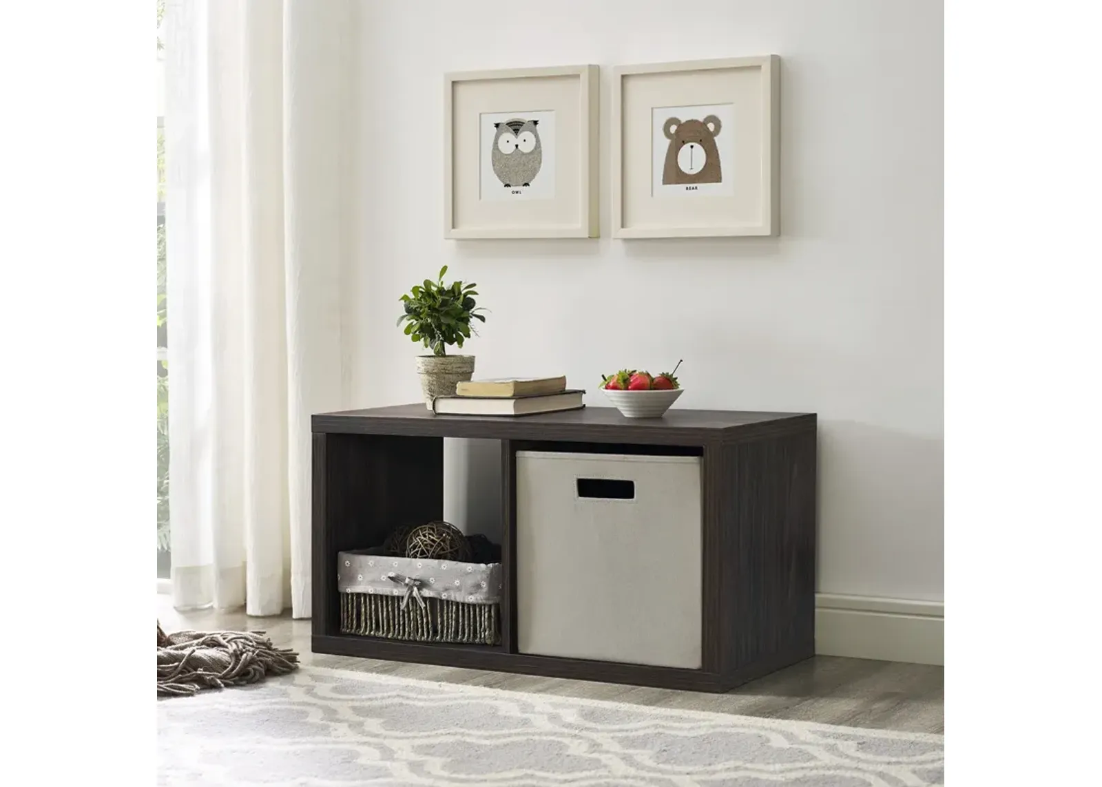 Linon Galli 2 Cubby Storage Cabinet Espresso