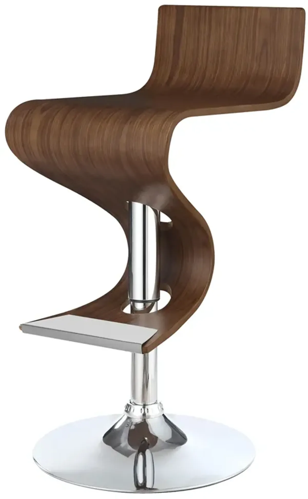 Coaster Covina Adjustable Bar Stool Walnut & Chrome