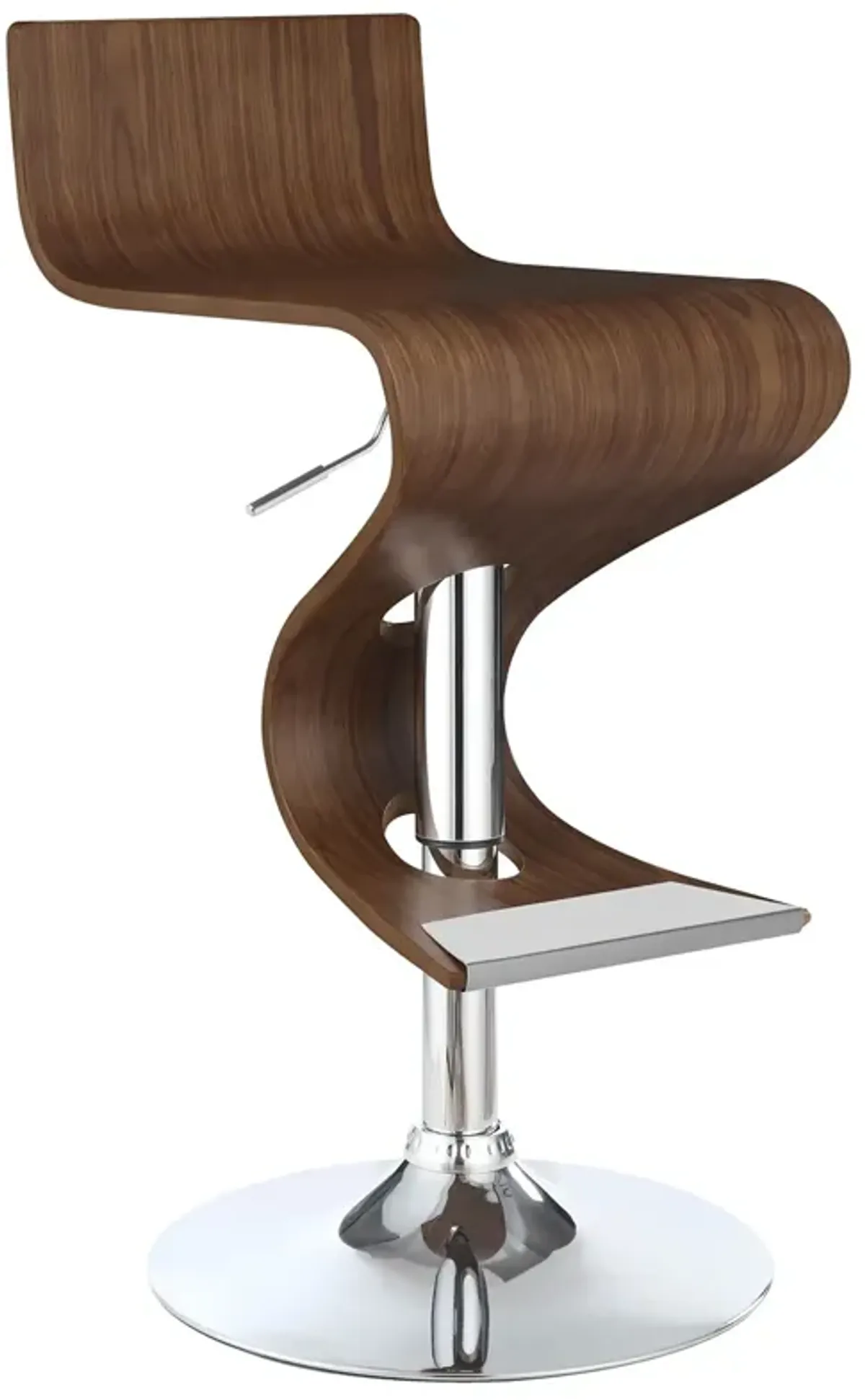 Coaster Covina Adjustable Bar Stool Walnut & Chrome