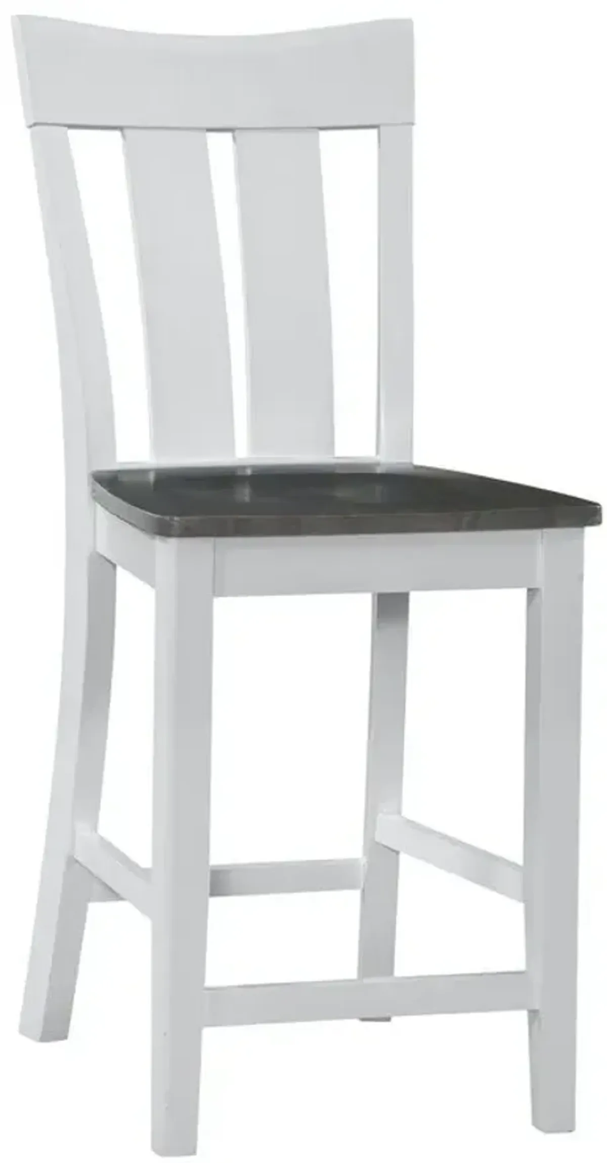 John Thomas Cosmopolitan 24 Inch Wood Ava Stool in Heather Gray & White