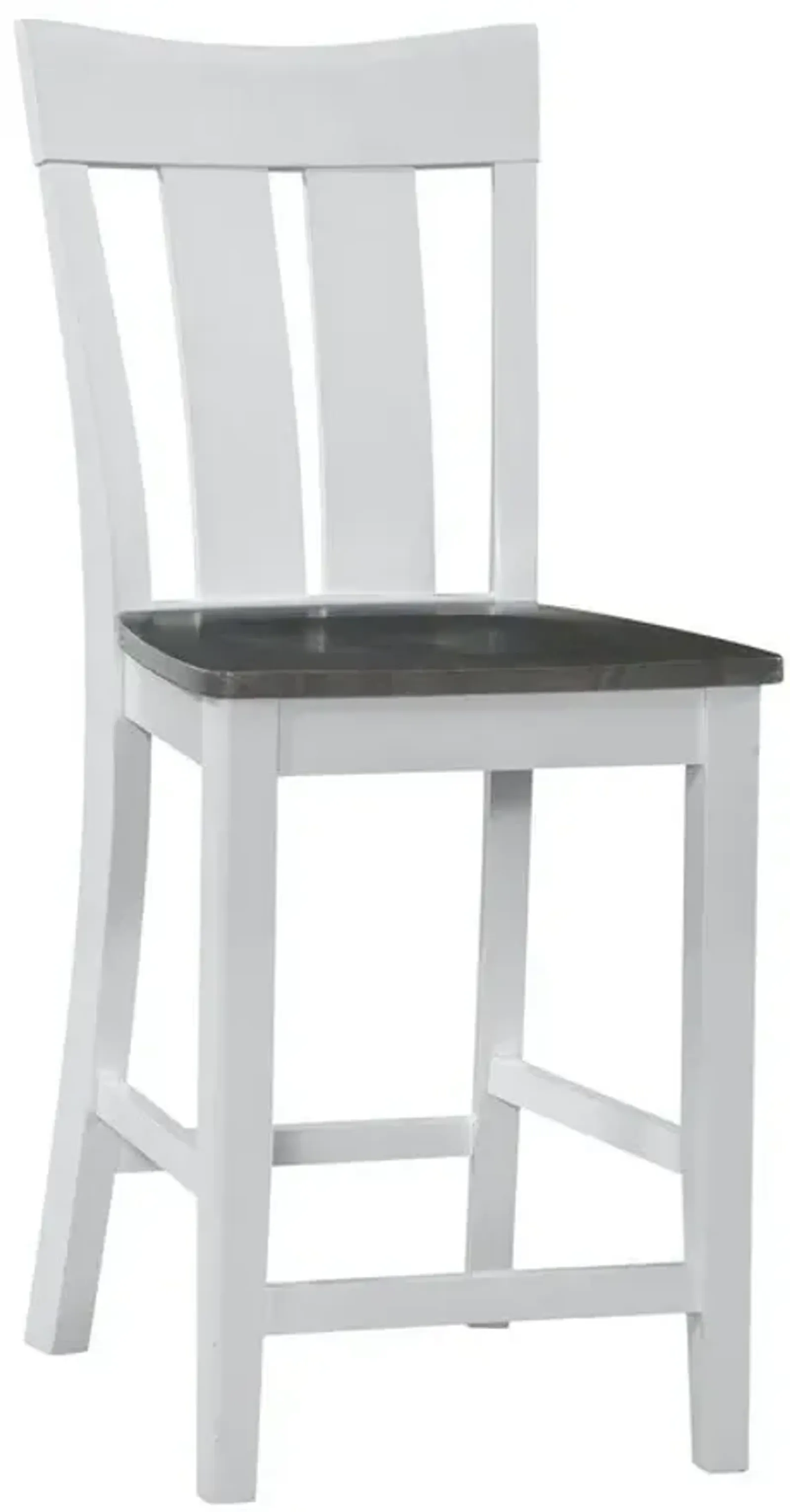 John Thomas Cosmopolitan 24 Inch Wood Ava Stool in Heather Gray & White