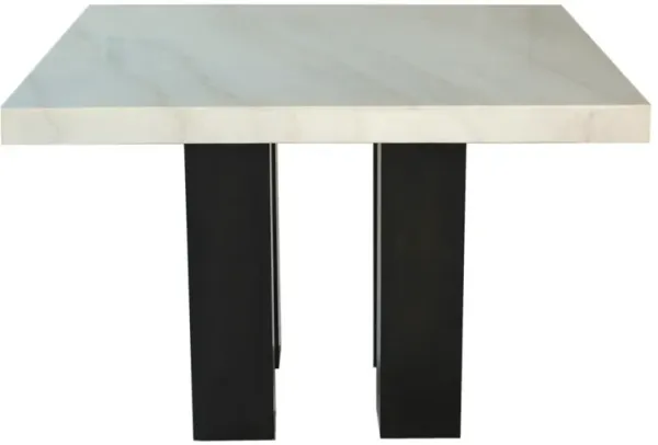 Steve Silver Camila White Marble Counter-Height Table In Ebony