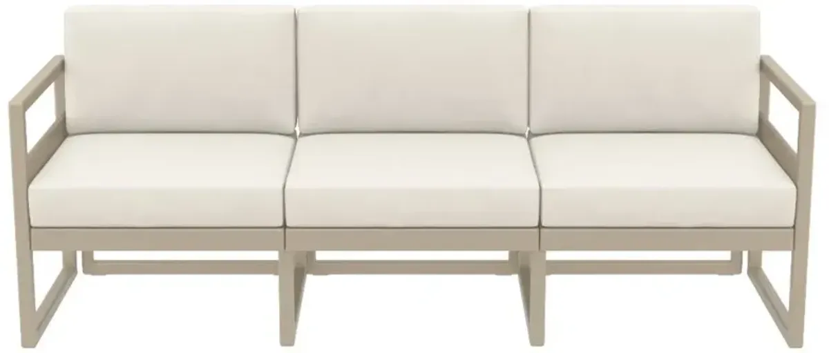 Compamia Mykonos Patio Sofa Taupe with Sunbrella Natural Cushion