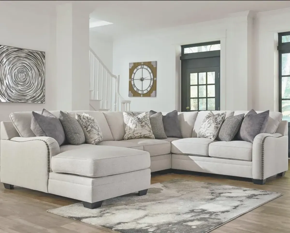 Ashley Dellara 4-Piece Sectional with Chaise Left-Arm Facing Chalk