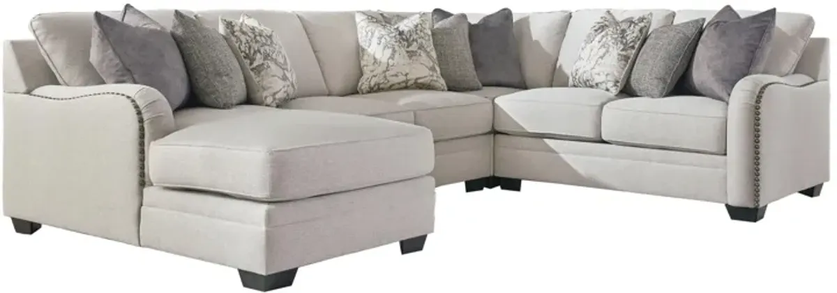 Ashley Dellara 4-Piece Sectional with Chaise Left-Arm Facing Chalk