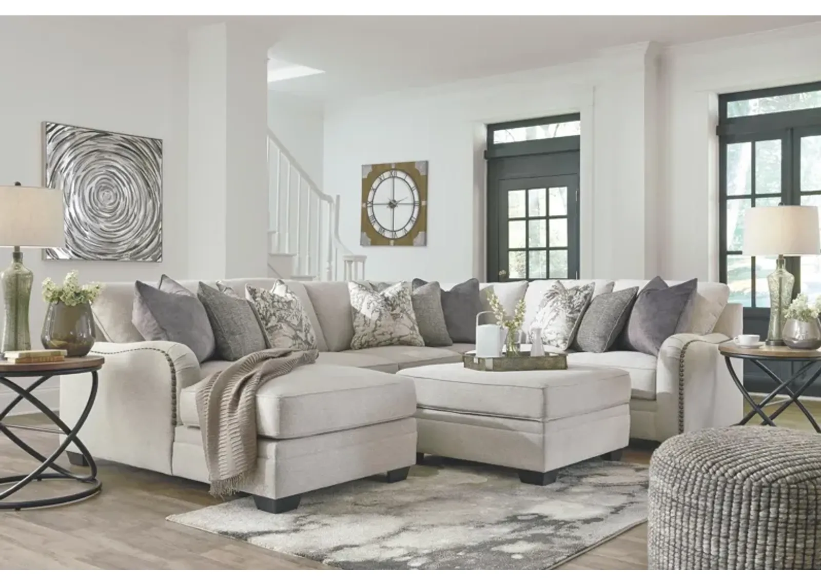 Ashley Dellara 4-Piece Sectional with Chaise Left-Arm Facing Chalk