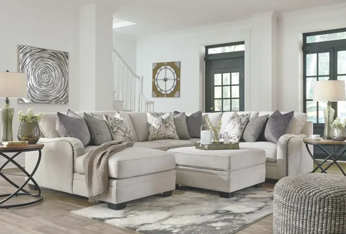 Ashley Dellara 4-Piece Sectional with Chaise Left-Arm Facing Chalk