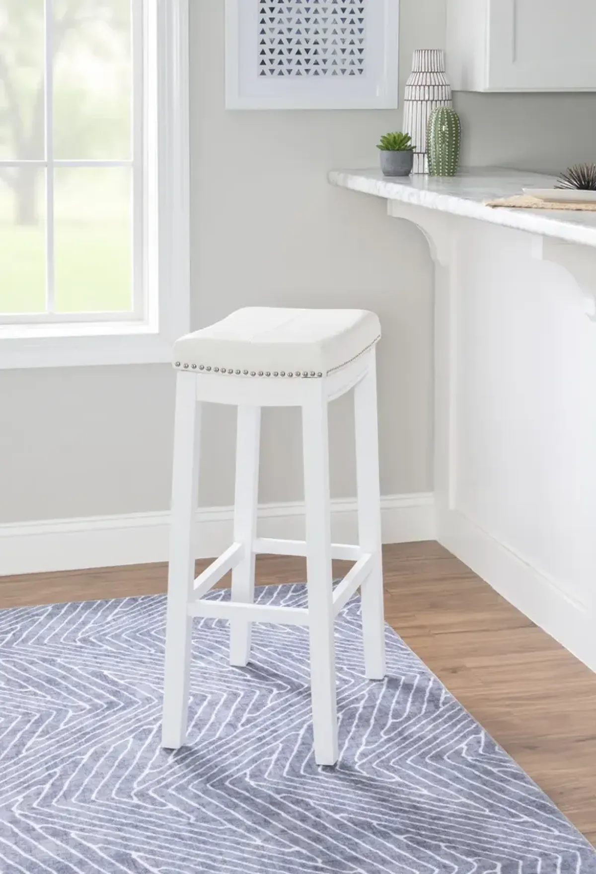 Linon Claridge Bar Stool White