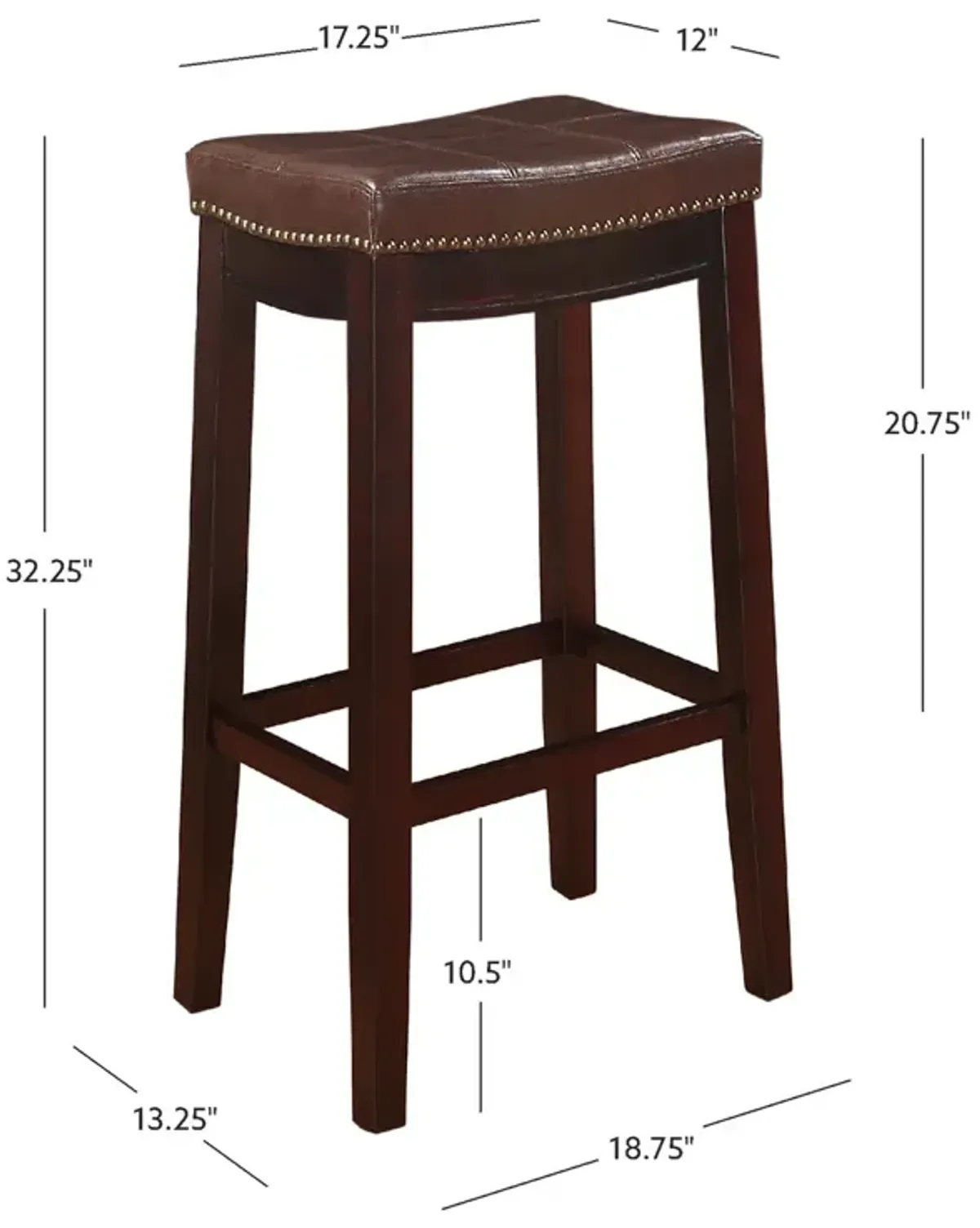 Linon Claridge Brown Bar Stool