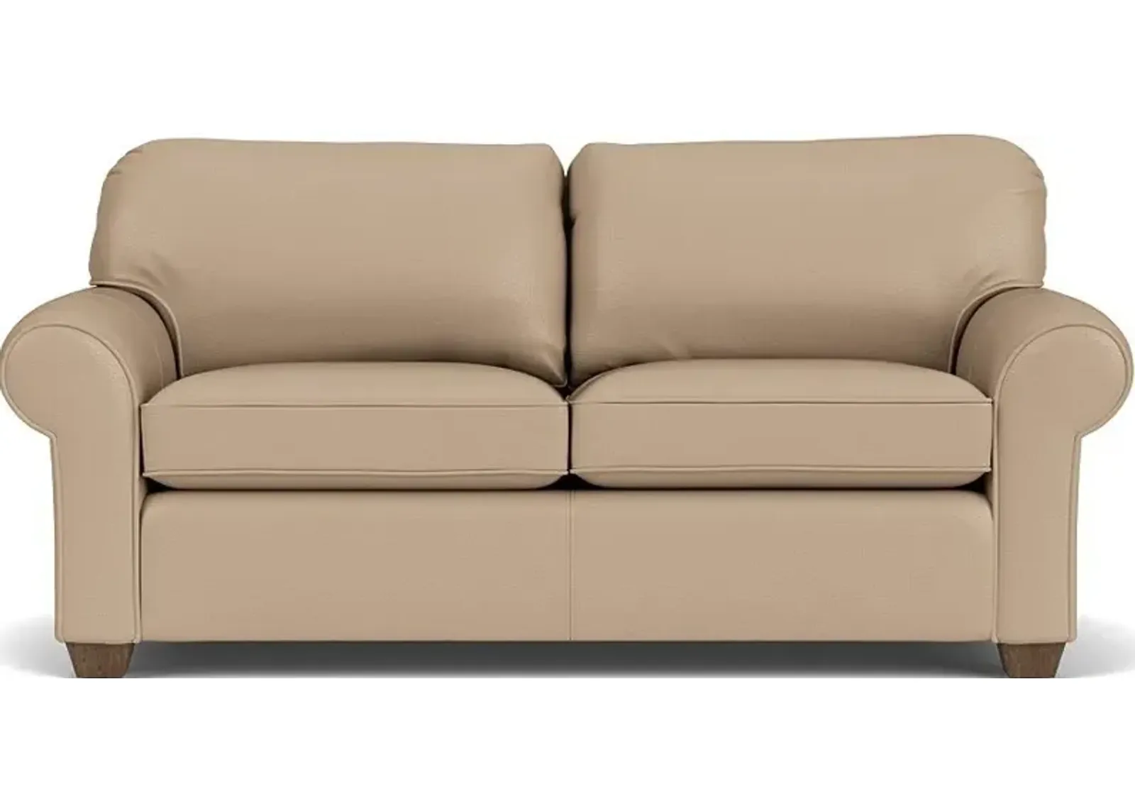 Flexsteel Thornton Caffe Latte Two-Cushion Leather Sofa