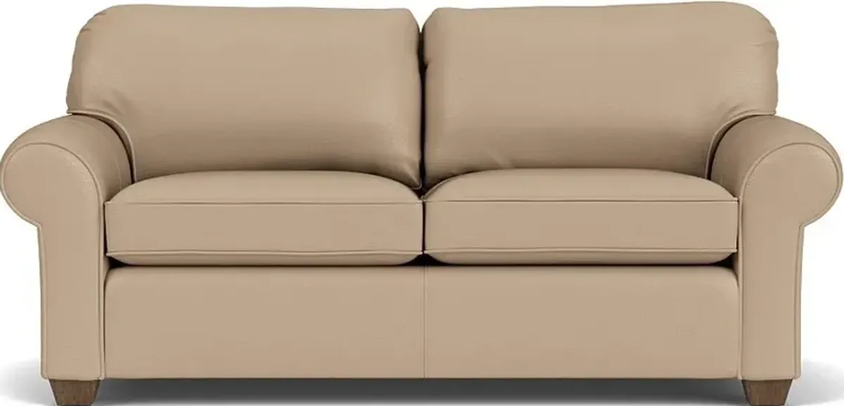 Flexsteel Thornton Caffe Latte Two-Cushion Leather Sofa