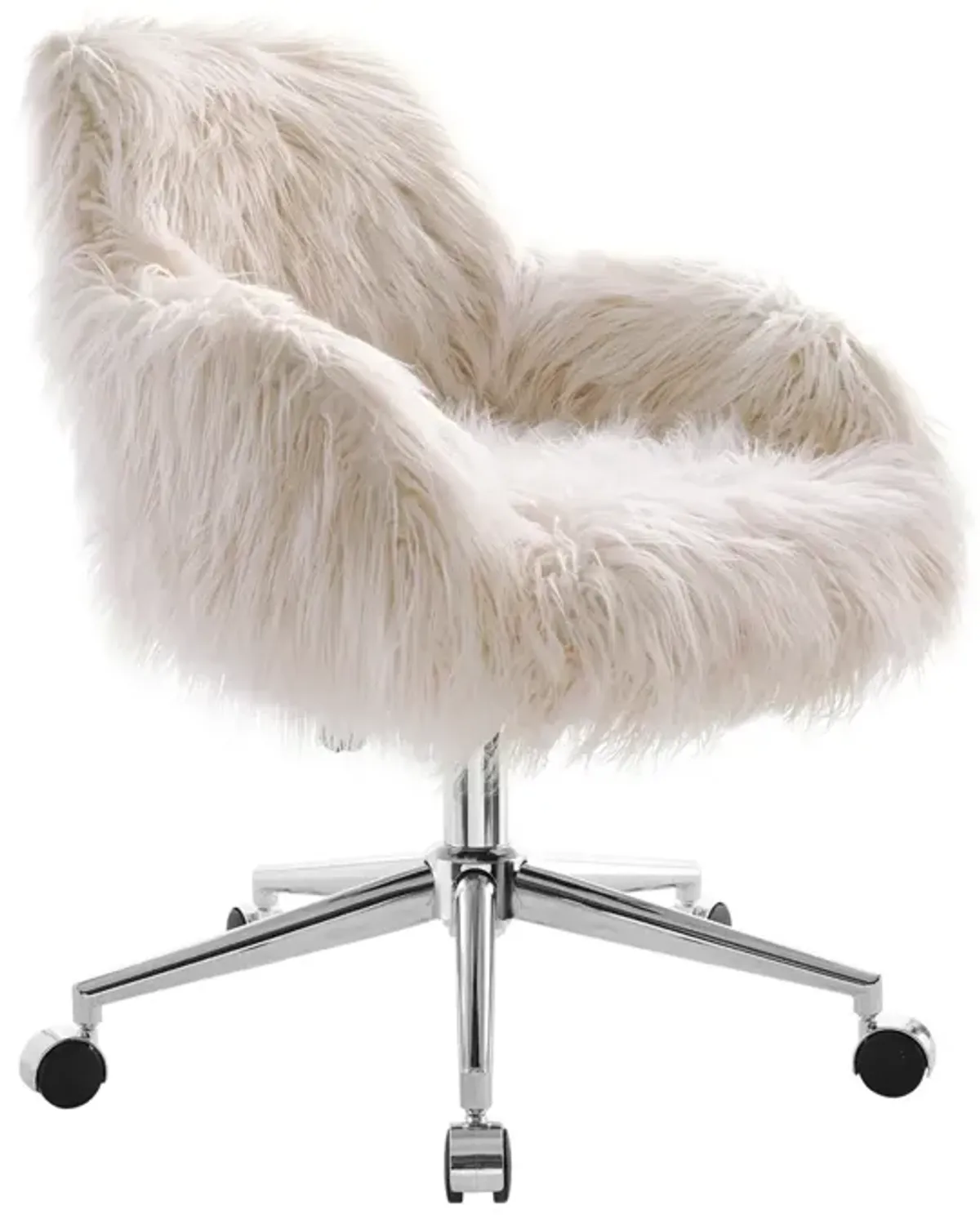 Linon Fiona Faux Fur Pink Desk Chair