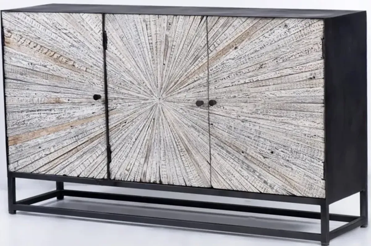 Jofran Astral Plains 3-Door Accent Cabinet Reclaimed Grey
