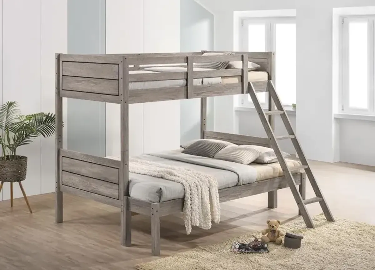 Coaster Ryder Wood Twin Over Full Bunk Bed Weathered Taupe