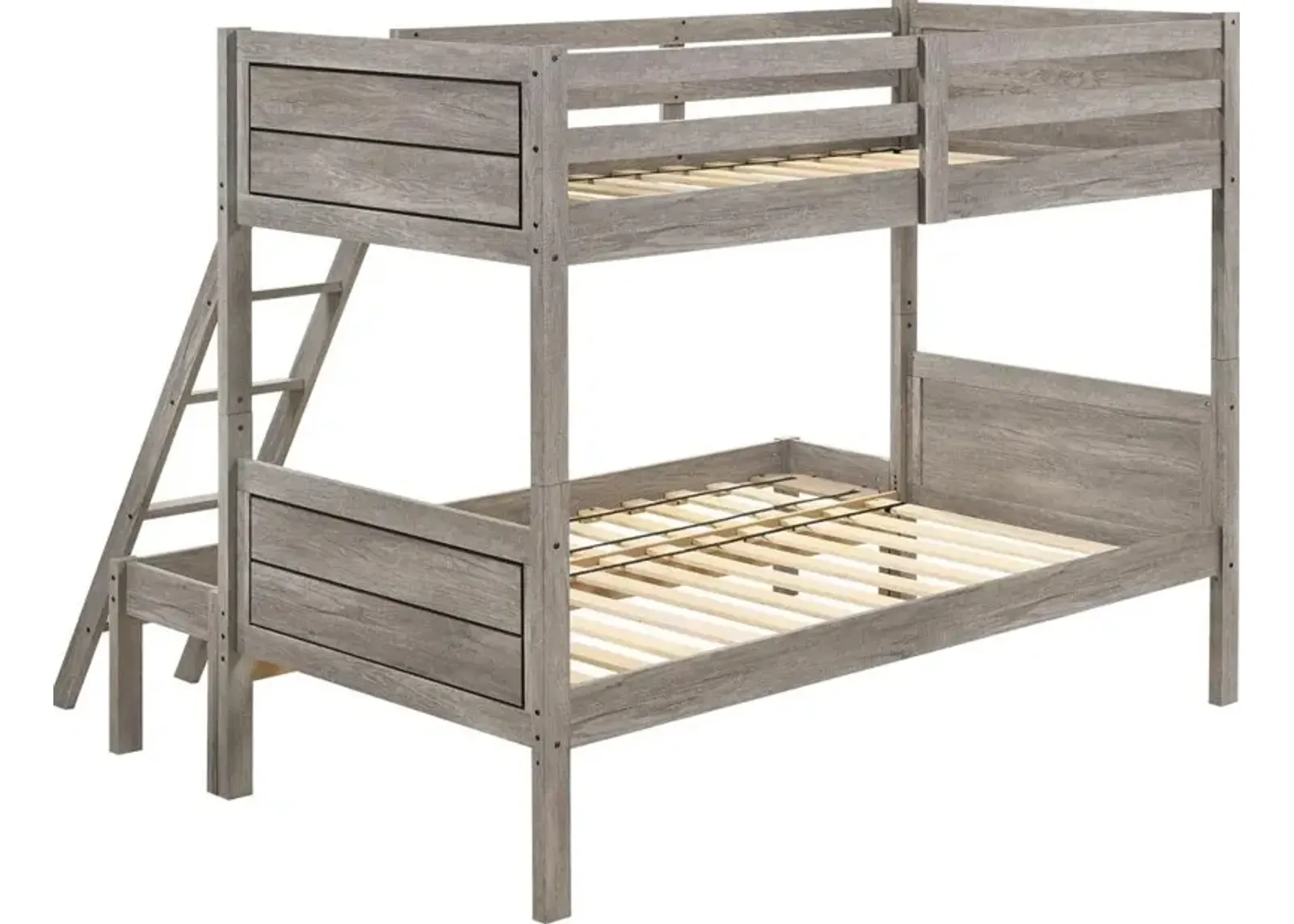 Coaster Ryder Wood Twin Over Full Bunk Bed Weathered Taupe