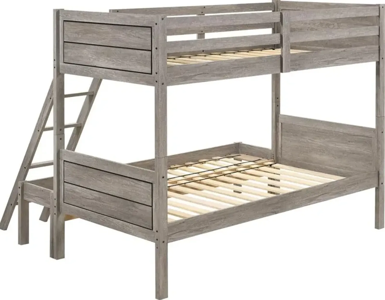 Coaster Ryder Wood Twin Over Full Bunk Bed Weathered Taupe