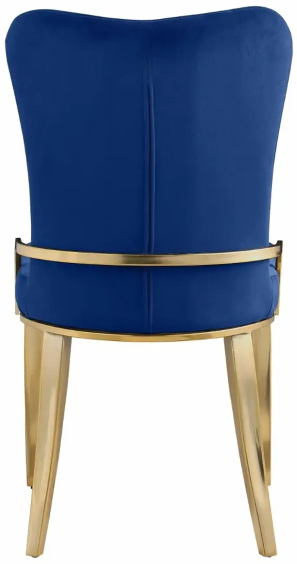 Chintaly Riley-Sc Blue/Gold Contemporary Side Chair with Golden Legs