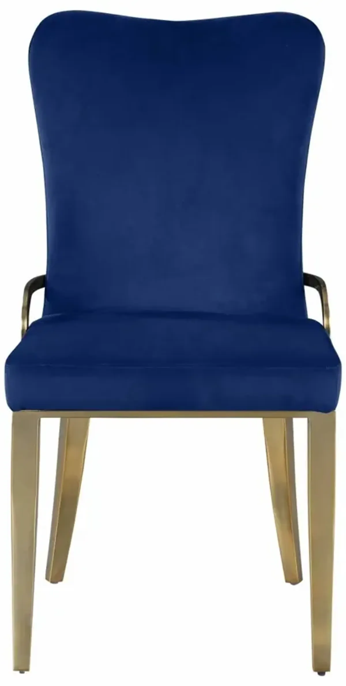 Chintaly Riley-Sc Blue/Gold Contemporary Side Chair with Golden Legs