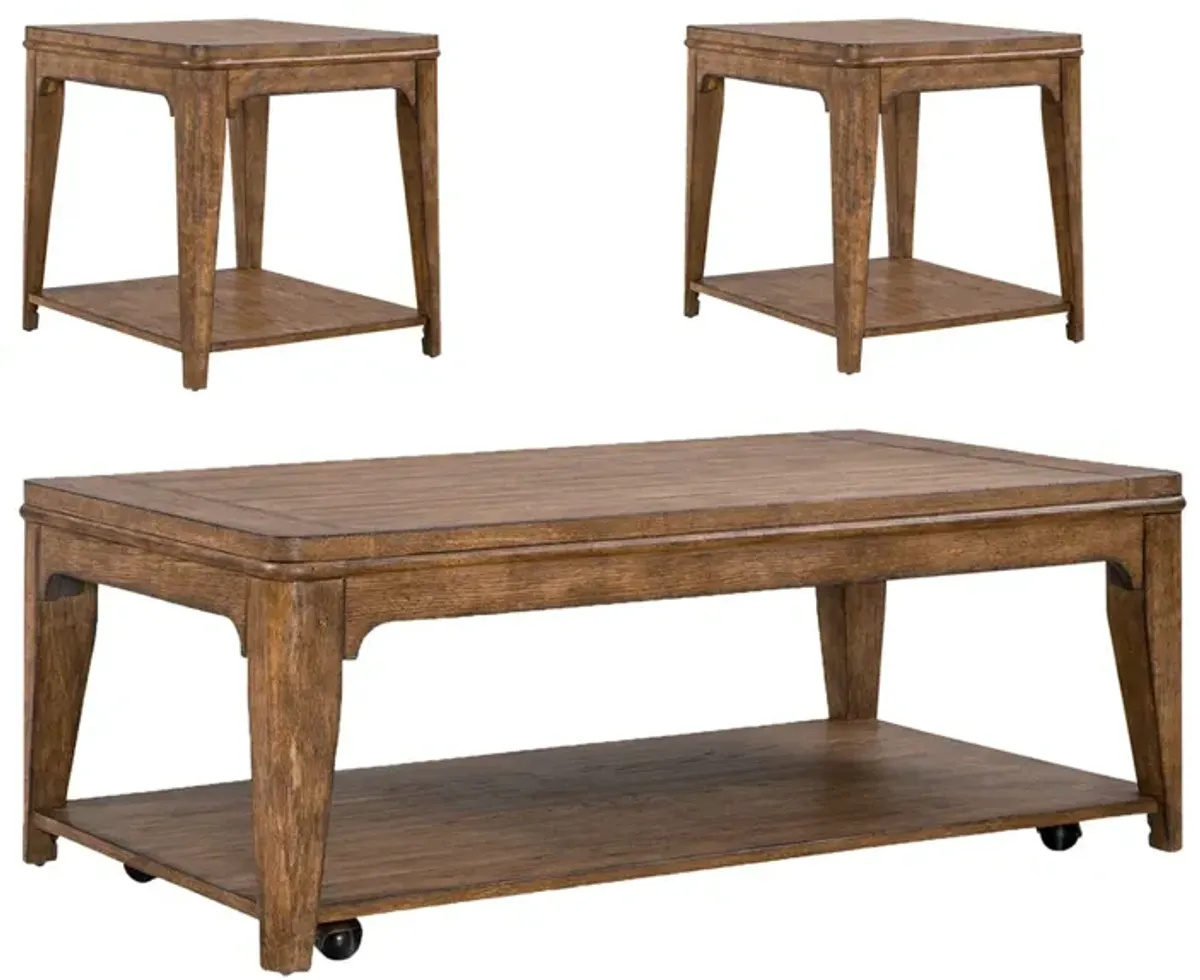 Liberty Furniture Ashford 3-Piece Sienna Cocktail & End Table Set