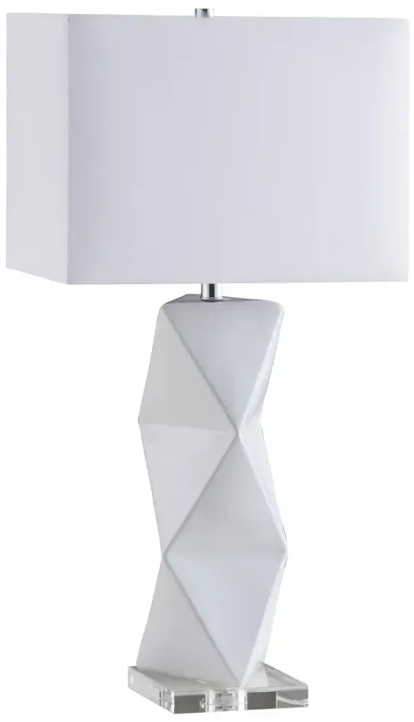 Coaster Camie 32 Inch Rectangular Shade Geometric Table Lamp White