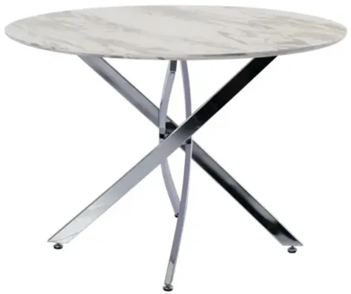 Chintaly Sandra Contemporary Marbleized Melamine Dining Table