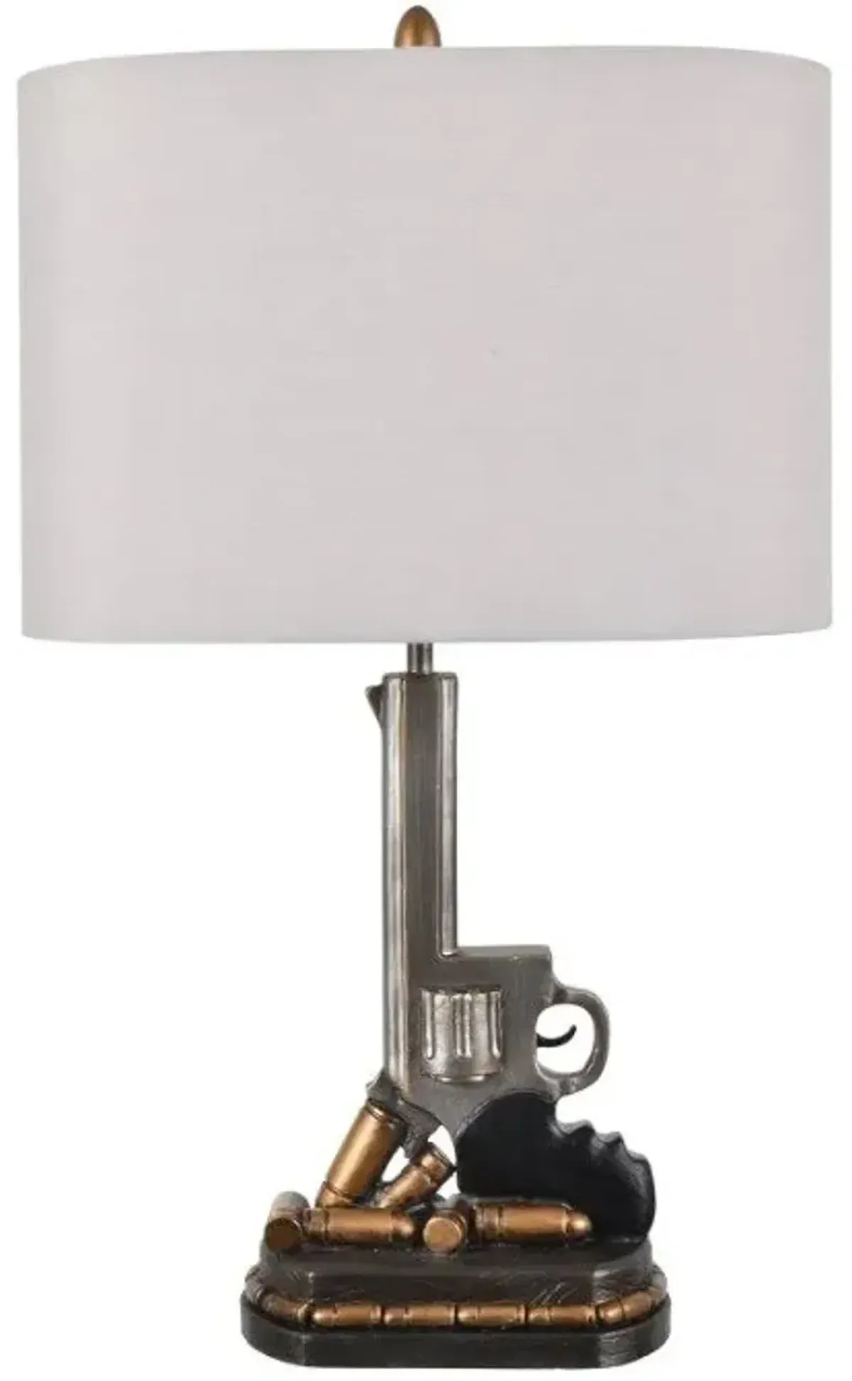 Crestview Quick Draw Brass/Bronze/Natural Table Lamp