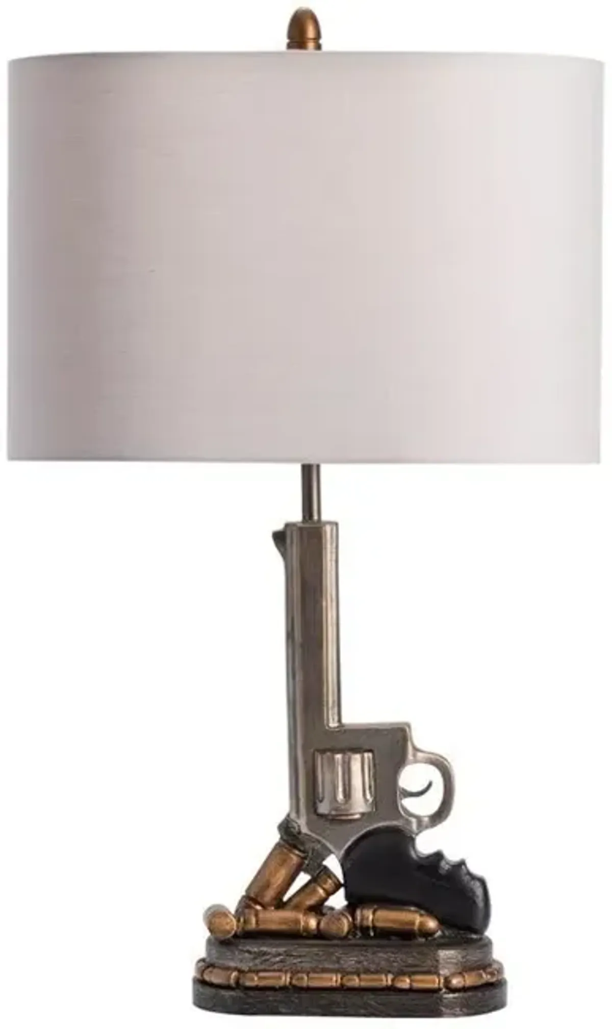 Crestview Quick Draw Brass/Bronze/Natural Table Lamp