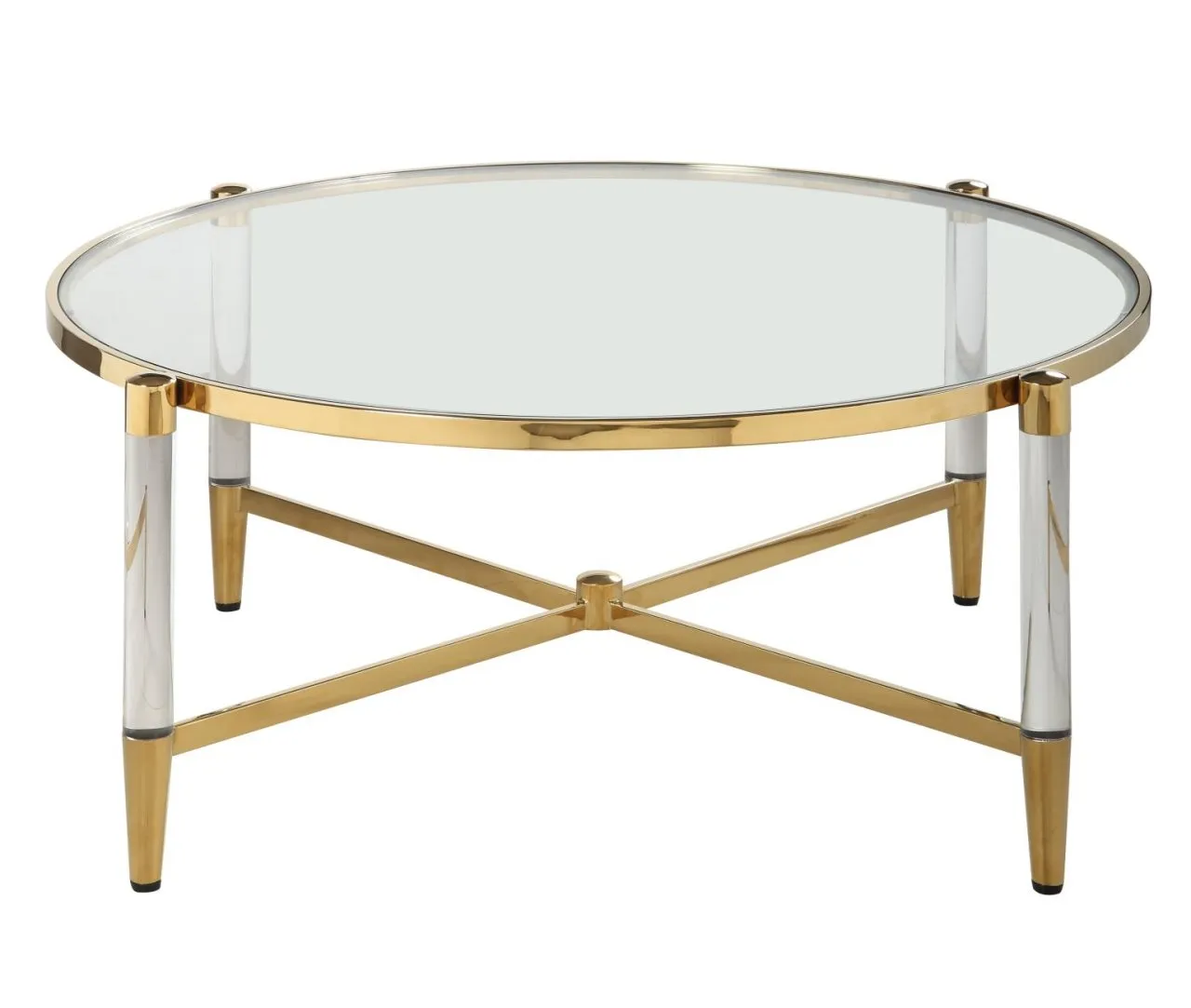 DENALI ROUND TEMPERED GLASS COCKTAIL TABLE
