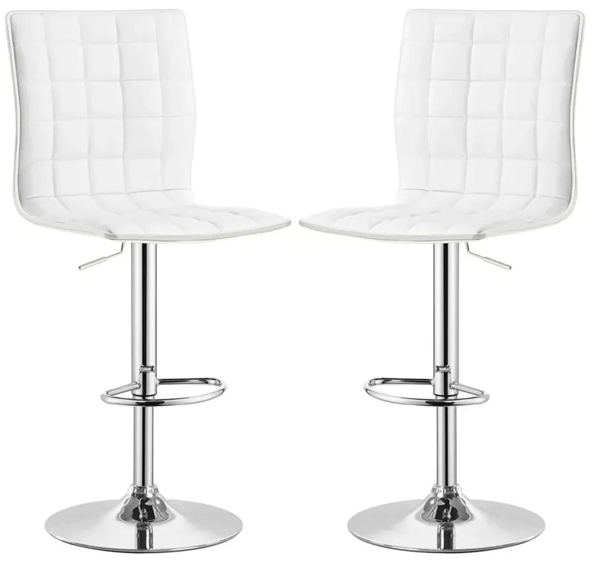 Coaster Ashbury Upholstered Adjustable Bar Stool White