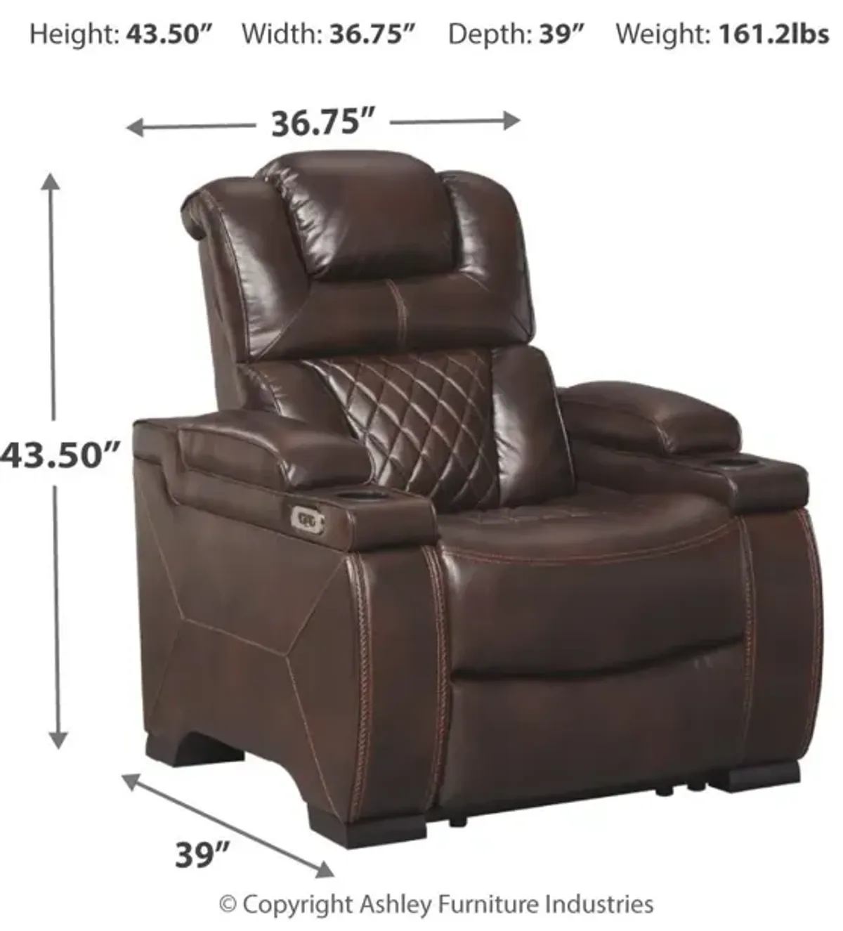 Ashley Warnerton Chocolate Power Recliner