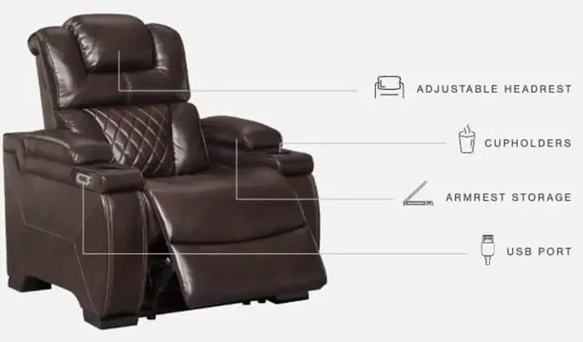 Ashley Warnerton Chocolate Power Recliner