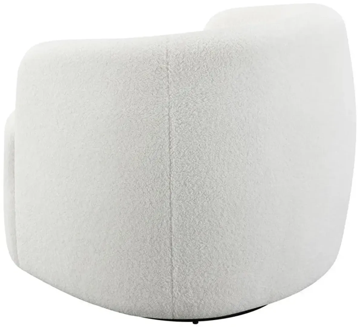 Coaster Hudson Faux Sheepskin Upholstered Swivel Barrel Chair Natural