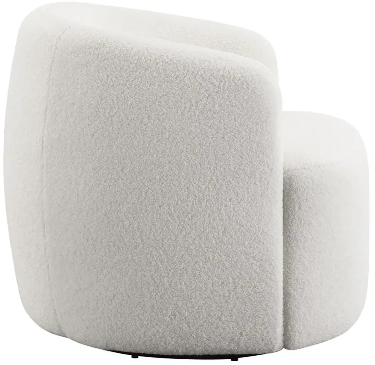 Coaster Hudson Faux Sheepskin Upholstered Swivel Barrel Chair Natural