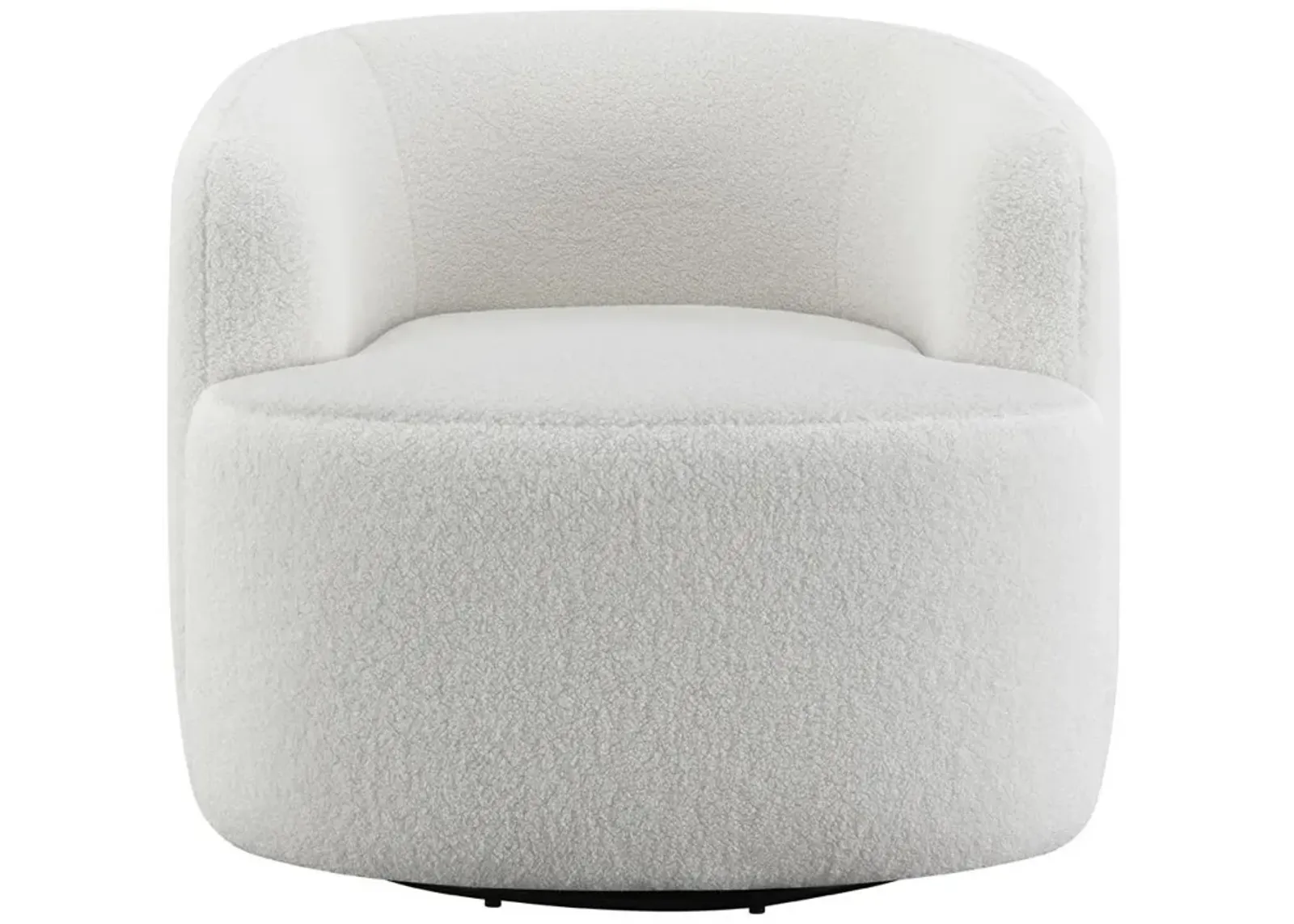 Coaster Hudson Faux Sheepskin Upholstered Swivel Barrel Chair Natural