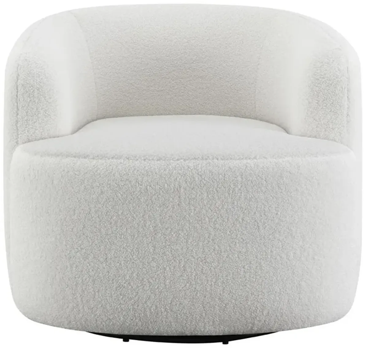 Coaster Hudson Faux Sheepskin Upholstered Swivel Barrel Chair Natural