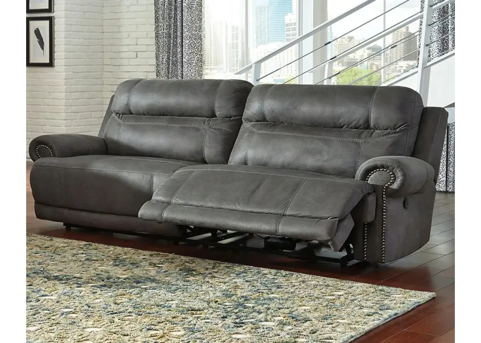 Ashley Austere Gray 2 Seat Reclining Sofa