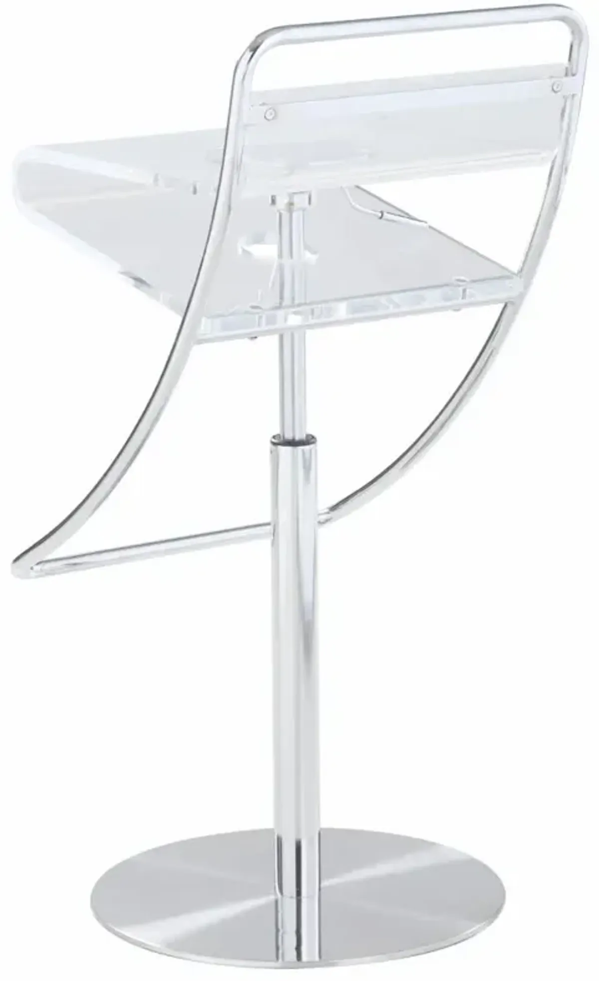 Chintaly Clear Acrylic Pneumatic Adjustable-Height Stool