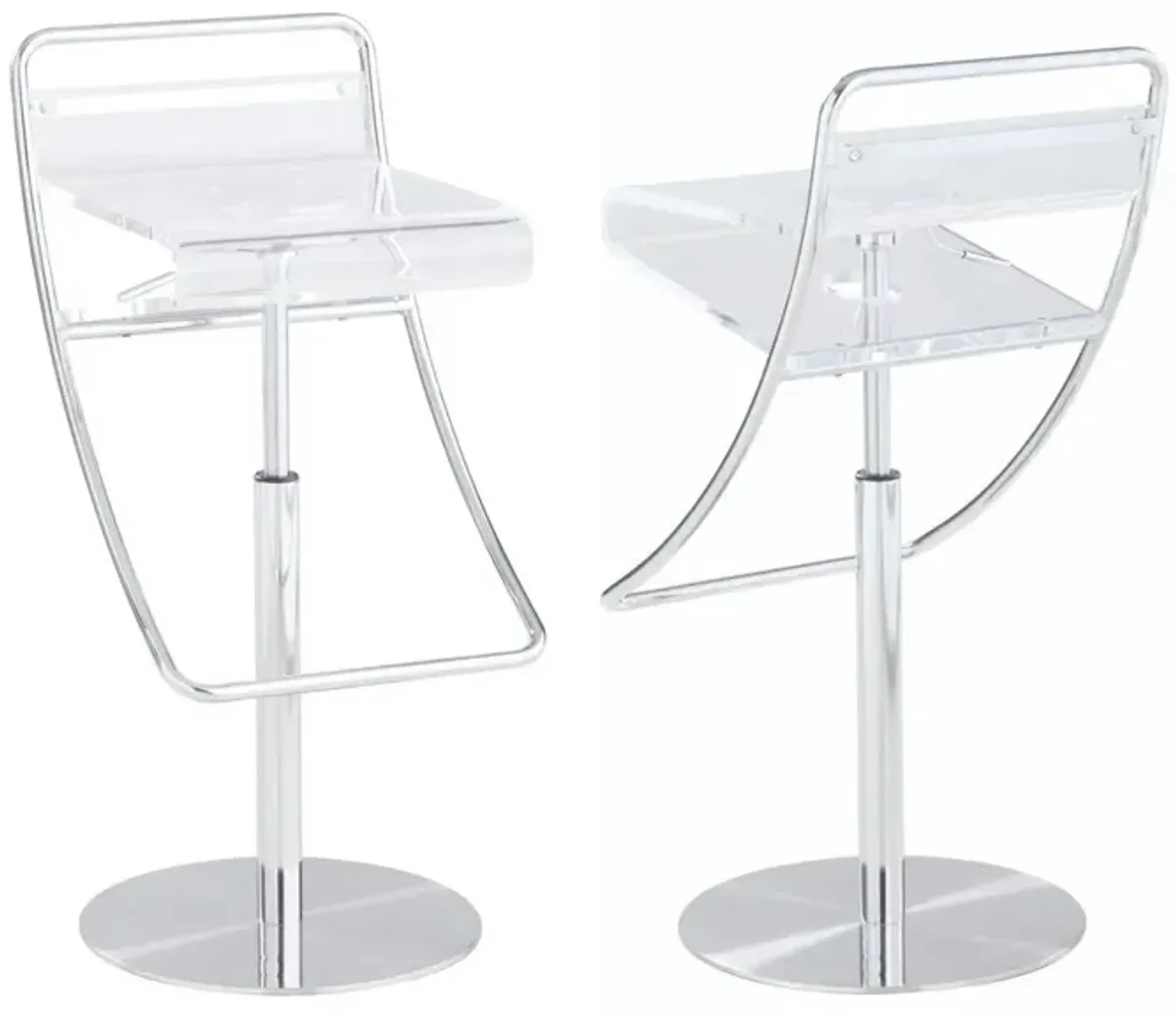 Chintaly Clear Acrylic Pneumatic Adjustable-Height Stool