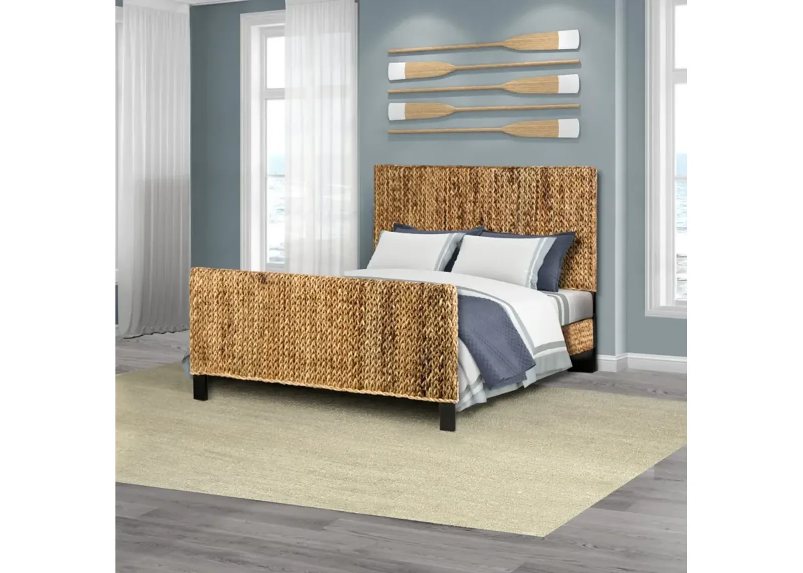 Seawinds Maui Seagrass Natural Finish Queen Headboard